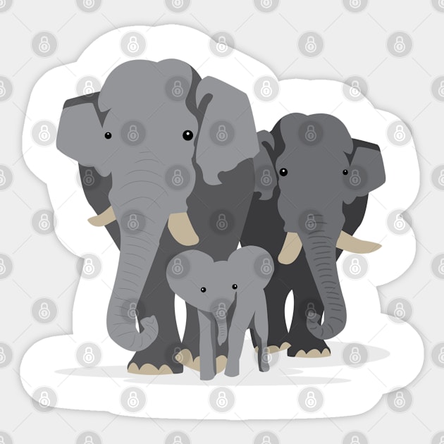 Elephant Family Sticker by DickinsonDesign